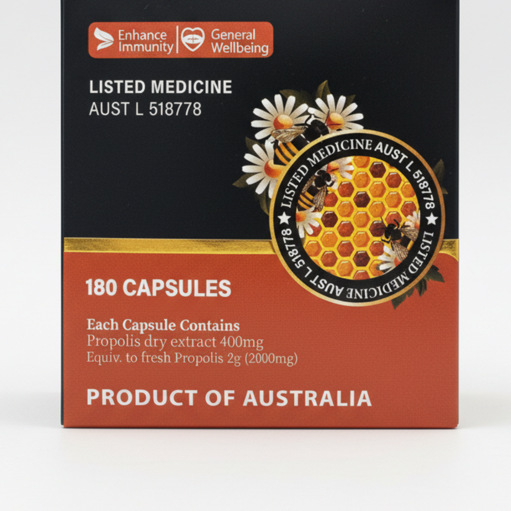 Australian Dark Black Propolis 2000mg, 180 tablets